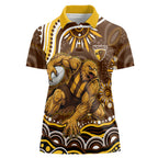 Personalized Hawthorn Hawks AFL Mascot Women Polo Shirt Aboriginal Dot Art - Dreamtime Football Mascot