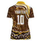 Personalized Hawthorn Hawks AFL Mascot Women Polo Shirt Aboriginal Dot Art - Dreamtime Football Mascot
