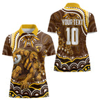 Personalized Hawthorn Hawks AFL Mascot Women Polo Shirt Aboriginal Dot Art - Dreamtime Football Mascot