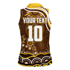 Personalized Hawthorn Hawks AFL Mascot Women Sleeveless Polo Shirt Aboriginal Dot Art - Dreamtime Football Mascot