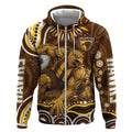 Personalized Hawthorn Hawks AFL Mascot Zip Hoodie Aboriginal Dot Art - Dreamtime Football Mascot