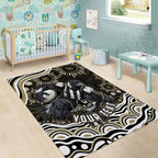 Personalized Collingwood Magpies Football Area Rug Aboriginal Dot Art - Dreamtime Football Mascot