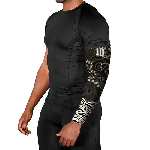 Personalized Collingwood Magpies Football Arm Sleeves Aboriginal Dot Art - Dreamtime Football Mascot