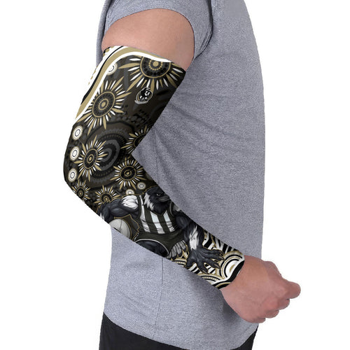 Personalized Collingwood Magpies Football Arm Sleeves Aboriginal Dot Art - Dreamtime Football Mascot