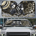 Personalized Collingwood Magpies Football Auto Sun Shade Aboriginal Dot Art - Dreamtime Football Mascot