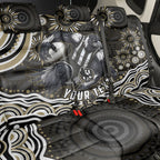 Personalized Collingwood Magpies Football Back Car Seat Cover Aboriginal Dot Art - Dreamtime Football Mascot