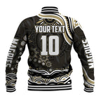 Personalized Collingwood Magpies Football Baseball Jacket Aboriginal Dot Art - Dreamtime Football Mascot