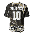 Personalized Collingwood Magpies Football Baseball Jersey Aboriginal Dot Art - Dreamtime Football Mascot