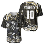 Personalized Collingwood Magpies Football Baseball Jersey Aboriginal Dot Art - Dreamtime Football Mascot