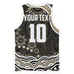 Personalized Collingwood Magpies Football Basketball Jersey Aboriginal Dot Art - Dreamtime Football Mascot