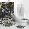Personalized Collingwood Magpies Football Bathroom Set Aboriginal Dot Art - Dreamtime Football Mascot