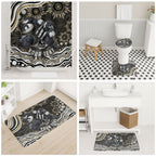 Personalized Collingwood Magpies Football Bathroom Set Aboriginal Dot Art - Dreamtime Football Mascot