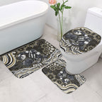 Personalized Collingwood Magpies Football Bathroom Set Aboriginal Dot Art - Dreamtime Football Mascot