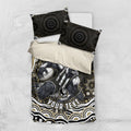 Personalized Collingwood Magpies Football Bedding Set Aboriginal Dot Art - Dreamtime Football Mascot
