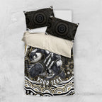 Personalized Collingwood Magpies Football Bedding Set Aboriginal Dot Art - Dreamtime Football Mascot