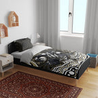 Personalized Collingwood Magpies Football Bedding Set Aboriginal Dot Art - Dreamtime Football Mascot