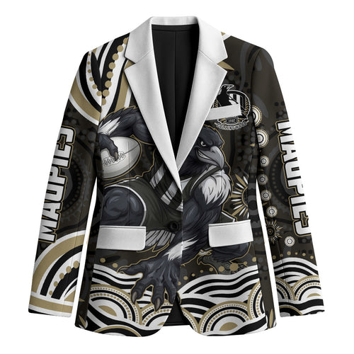 Personalized Collingwood Magpies Football Blazer Aboriginal Dot Art - Dreamtime Football Mascot
