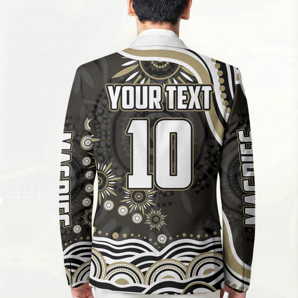 Personalized Collingwood Magpies Football Blazer Aboriginal Dot Art - Dreamtime Football Mascot
