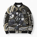 Personalized Collingwood Magpies Football Bomber Puffer Jacket Aboriginal Dot Art - Dreamtime Football Mascot