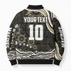 Personalized Collingwood Magpies Football Bomber Puffer Jacket Aboriginal Dot Art - Dreamtime Football Mascot