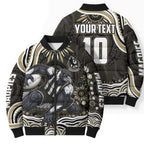 Personalized Collingwood Magpies Football Bomber Puffer Jacket Aboriginal Dot Art - Dreamtime Football Mascot