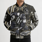 Personalized Collingwood Magpies Football Bomber Puffer Jacket Aboriginal Dot Art - Dreamtime Football Mascot
