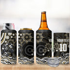 Personalized Collingwood Magpies Football 4 in 1 Can Cooler Tumbler Aboriginal Dot Art - Dreamtime Football Mascot