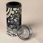 Personalized Collingwood Magpies Football 4 in 1 Can Cooler Tumbler Aboriginal Dot Art - Dreamtime Football Mascot