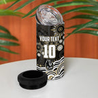 Personalized Collingwood Magpies Football 4 in 1 Can Cooler Tumbler Aboriginal Dot Art - Dreamtime Football Mascot