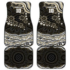 Personalized Collingwood Magpies Football Car Mats Aboriginal Dot Art - Dreamtime Football Mascot