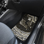Personalized Collingwood Magpies Football Car Mats Aboriginal Dot Art - Dreamtime Football Mascot