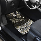 Personalized Collingwood Magpies Football Car Mats Aboriginal Dot Art - Dreamtime Football Mascot