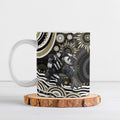 Personalized Collingwood Magpies Football Ceramic Mug Aboriginal Dot Art - Dreamtime Football Mascot