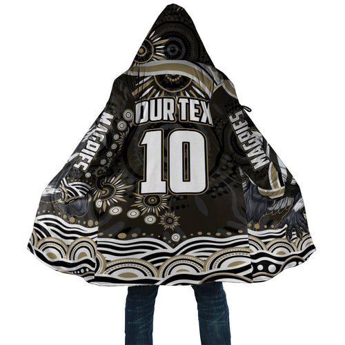 Personalized Collingwood Magpies Football Cloak Aboriginal Dot Art - Dreamtime Football Mascot