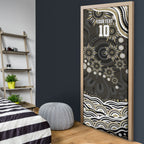 Personalized Collingwood Magpies Football Door Cover Aboriginal Dot Art - Dreamtime Football Mascot