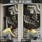 Personalized Collingwood Magpies Football Door Cover Aboriginal Dot Art - Dreamtime Football Mascot