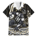 Personalized Collingwood Magpies Football Family Matching Puletasi and Hawaiian Shirt Aboriginal Dot Art - Dreamtime Football Mascot