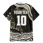 Personalized Collingwood Magpies Football Family Matching Puletasi and Hawaiian Shirt Aboriginal Dot Art - Dreamtime Football Mascot
