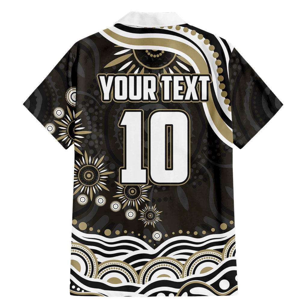 Personalized Collingwood Magpies Football Family Matching Puletasi and Hawaiian Shirt Aboriginal Dot Art - Dreamtime Football Mascot