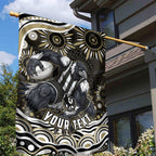 Personalized Collingwood Magpies Football Garden Flag Aboriginal Dot Art - Dreamtime Football Mascot