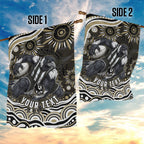 Personalized Collingwood Magpies Football Garden Flag Aboriginal Dot Art - Dreamtime Football Mascot