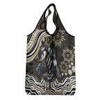 Personalized Collingwood Magpies Football Grocery Bag Aboriginal Dot Art - Dreamtime Football Mascot