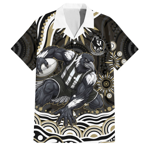 Personalized Collingwood Magpies Football Hawaiian Shirt Aboriginal Dot Art - Dreamtime Football Mascot