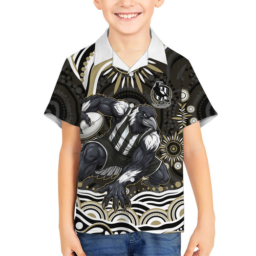 Personalized Collingwood Magpies Football Hawaiian Shirt Aboriginal Dot Art - Dreamtime Football Mascot