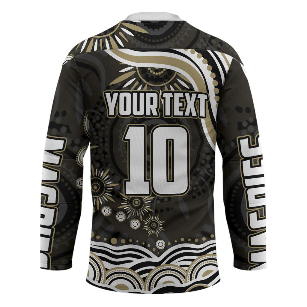 Personalized Collingwood Magpies Football Hockey Jersey Aboriginal Dot Art - Dreamtime Football Mascot