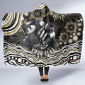 Personalized Collingwood Magpies Football Hooded Blanket Aboriginal Dot Art - Dreamtime Football Mascot
