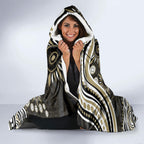 Personalized Collingwood Magpies Football Hooded Blanket Aboriginal Dot Art - Dreamtime Football Mascot