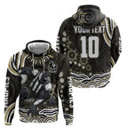 Personalized Collingwood Magpies Football Hoodie Aboriginal Dot Art - Dreamtime Football Mascot