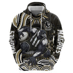 Personalized Collingwood Magpies Football Hoodie Aboriginal Dot Art - Dreamtime Football Mascot