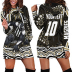 Personalized Collingwood Magpies Football Hoodie Dress Aboriginal Dot Art - Dreamtime Football Mascot